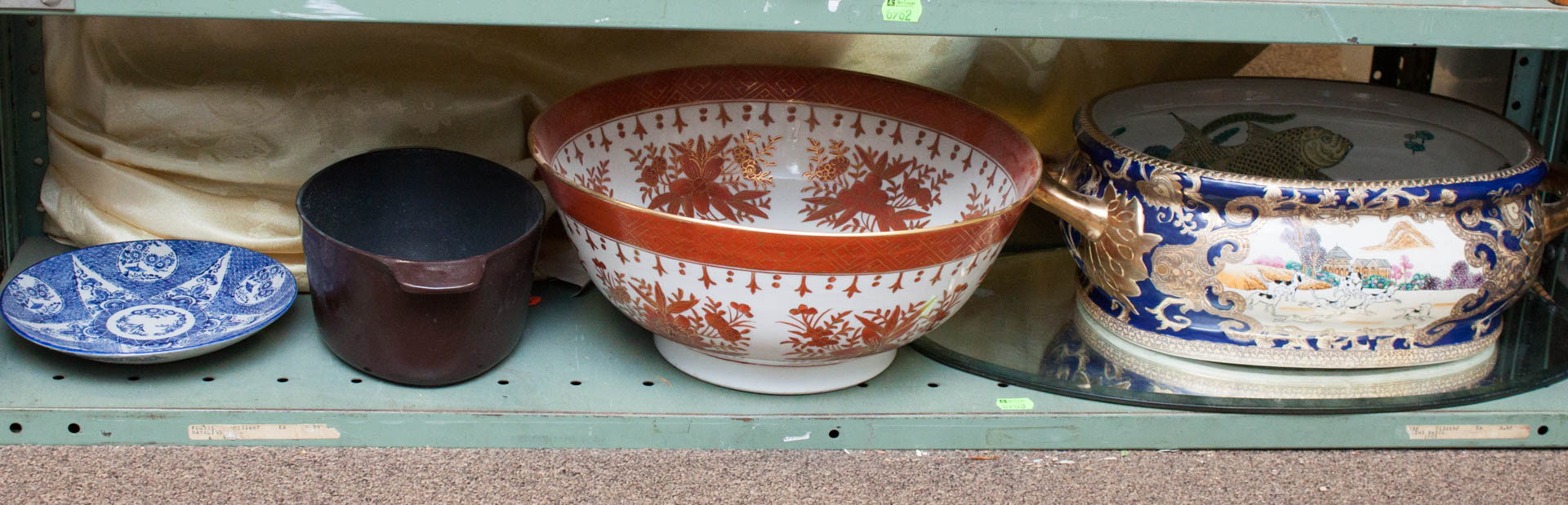 Appraisal: Contemporary oriental bowls and a foot bath