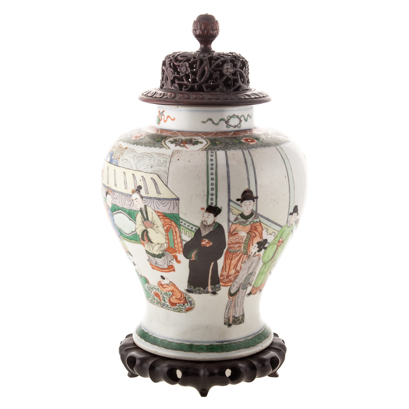 Appraisal: CHINESE EXPORT FAMILLE VERTE JAR Kang Xi circa - wonderful