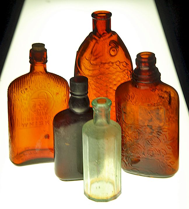 Appraisal: Box Lot of Bottles Exclusive on Bidsquare Moses Atwood Amber