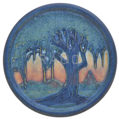 Appraisal: ANNA FRANCES SIMPSON - NEWCOMB COLLEGE Trivet decorated with live