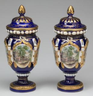 Appraisal: Early th c Continental lidded urns Pair of late th