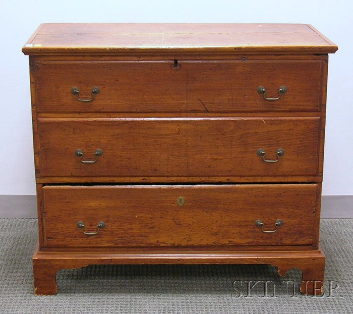 Appraisal: Pine Blanket Chest over Long Drawer ht lg in