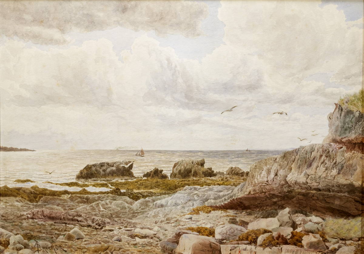 Appraisal: ALFRED THOMPSON BRICHER AMERICAN - ROCKY SHORE WITH SAILBOATS AND