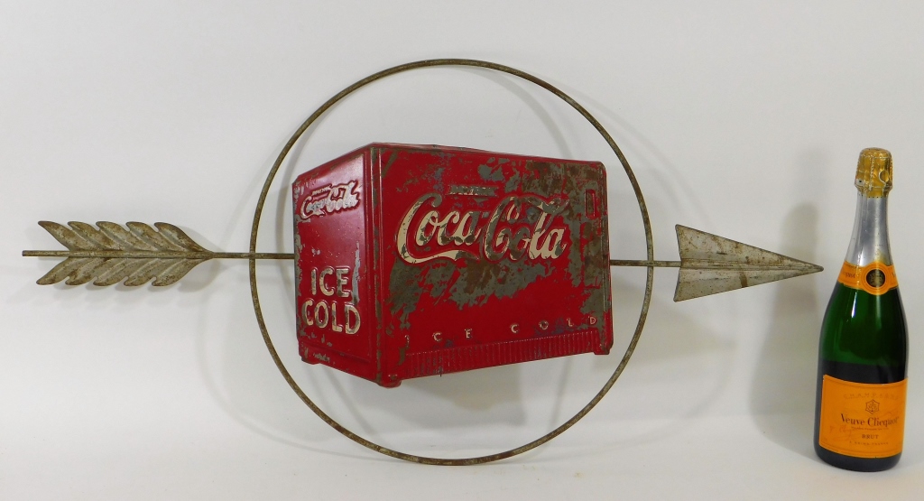 Appraisal: 'S KAY COCA COLA STORE TIN COOLER ARROW SIGN United