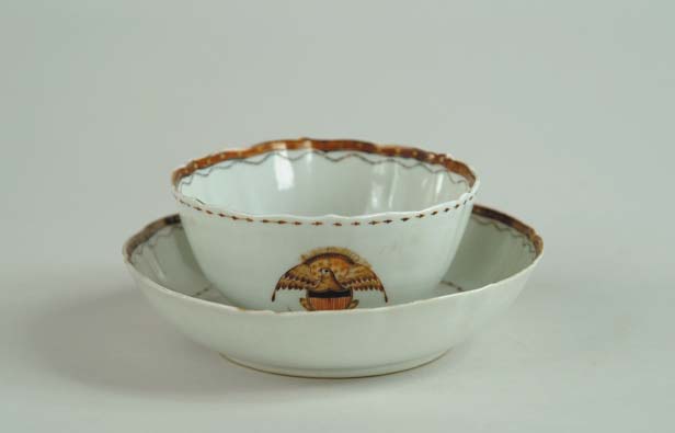 Appraisal: ORIENTAL EXPORT LARGE CUP AND SAUCER Each with spread wing