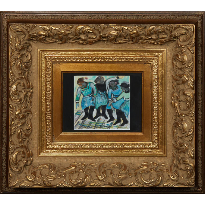 Appraisal: Emerson Bell - Louisiana Four Dancers oil and charcoal on