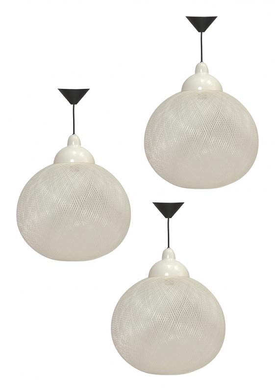 Appraisal: THREE WHITE MOOOI HANGING PENDANT LIGHTS