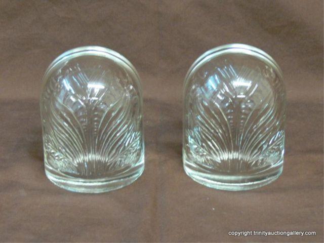 Appraisal: Pair of Heavy Pressed Glass Elegant Bookends - tall x