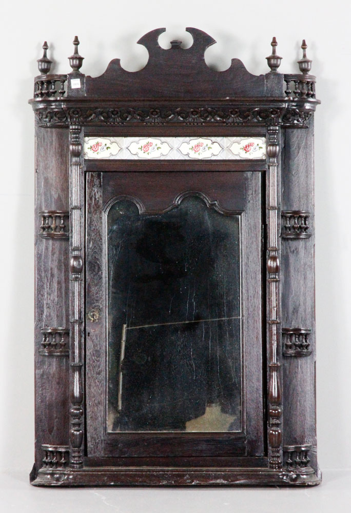 Appraisal: - th C Eastlake Cabinet th century Eastlake cabinet with