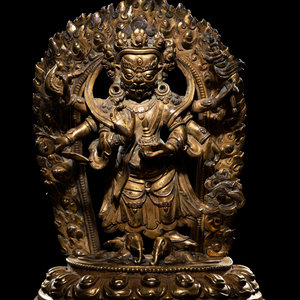 Appraisal: A Sino-Tibetan Gilt Bronze Figure of Bodhisattva the deity depicted