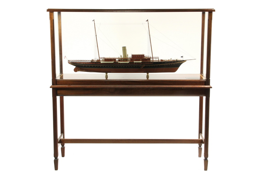 Appraisal: CASED SHIP MODEL ON FLOOR STAND - Accurate and Detailed