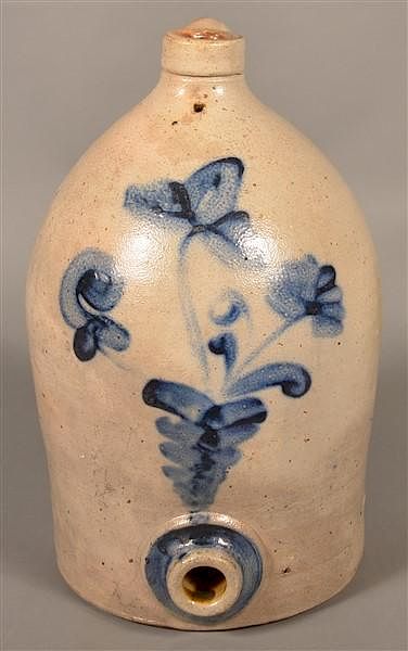 Appraisal: Gal Slip Decorated Stoneware Water Cooler Unsigned Remmey Philadelphia Three