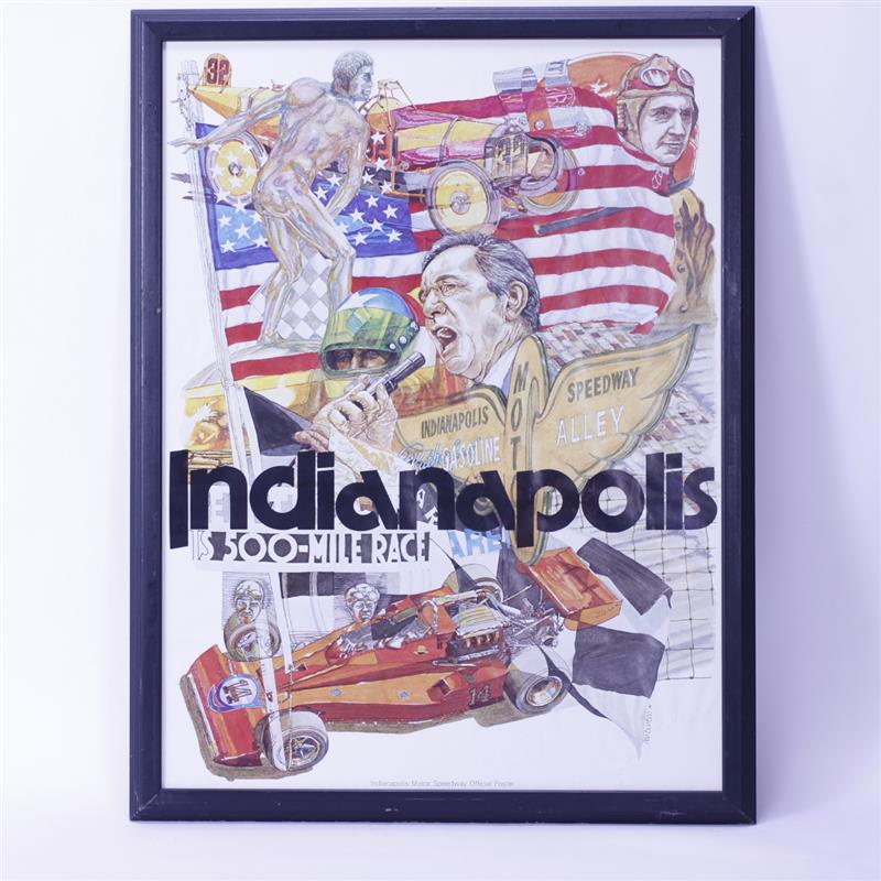 Appraisal: Indianapolis Mile Race poster Identified as Indianapolis Motor Speedway Official