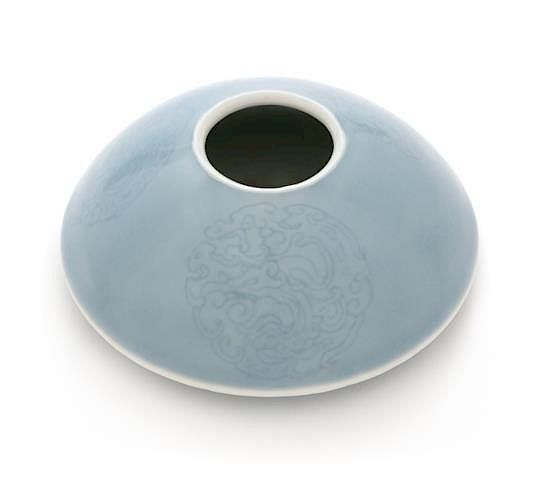 Appraisal: A Claire-de-Lune Glazed Porcelain Water Coupe Diameter inches A Claire-de-Lune