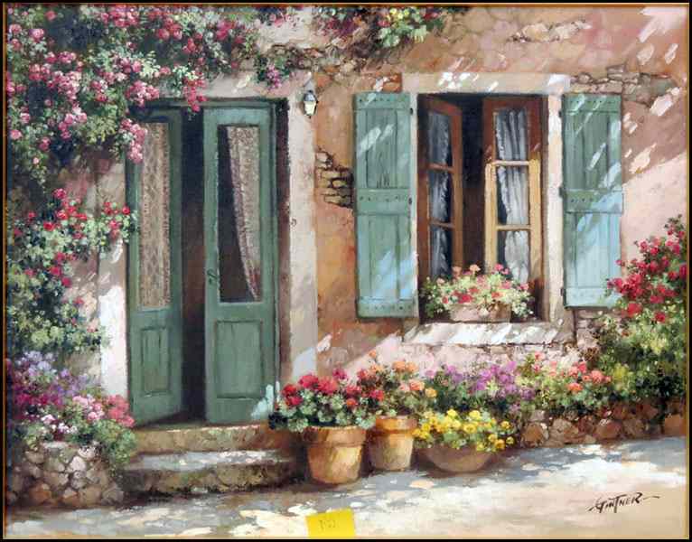 Appraisal: GANTNER TH CENTURY COTTAGE OF SAINT TROPEZ Oil on canvas