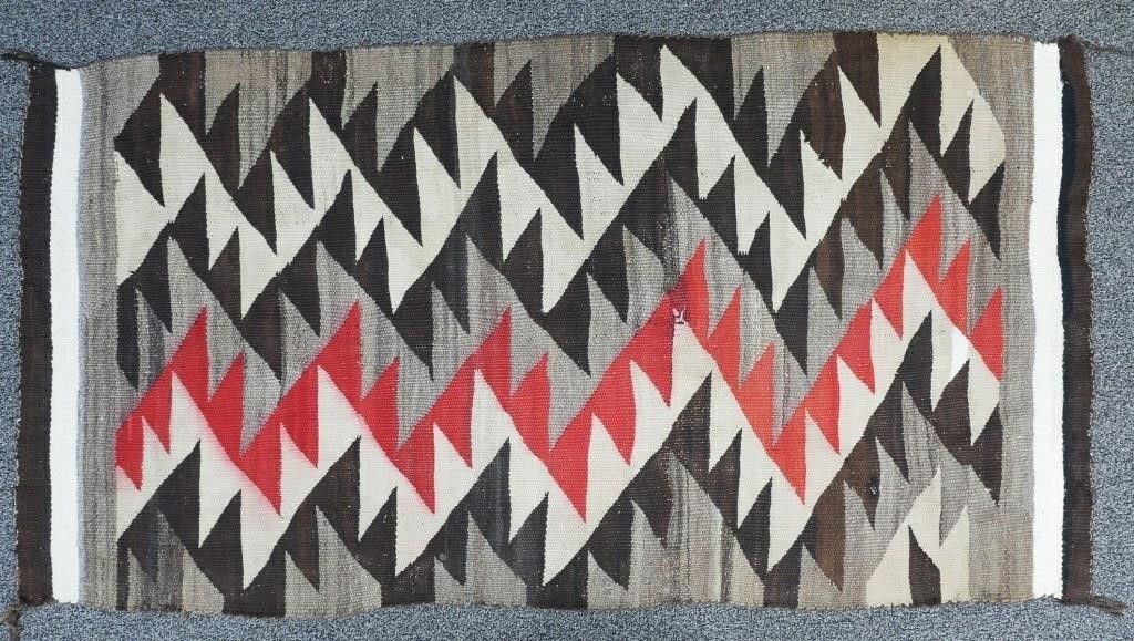 Appraisal: Native American abstract design with greys to black tan and