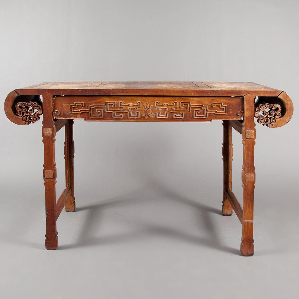 Appraisal: Chinese Jiangsu Style Hongmu and Burl-Wood Altar Table th Century