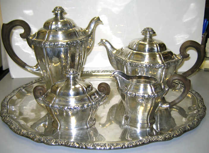 Appraisal: GERMAN SILVER COFFEE TEA SERVICE Five-piece set comprising coffee and