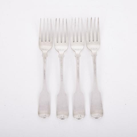 Appraisal: Four Canadian Silver Fiddle Pattern Dessert Forks William C Morrison