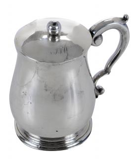 Appraisal: George II English Silver Mug London baluster form with scroll