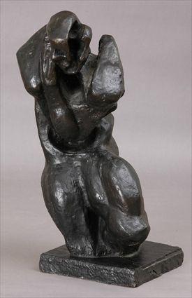 Appraisal: ATTRIBUTED TO ERNEST NEIZVESTNY ABSTRACT FIGURE Bronze x x in