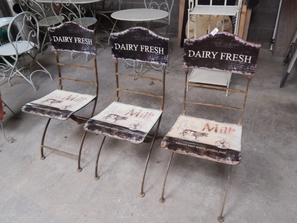 Appraisal: Three Dairy Fresh cafe chairs