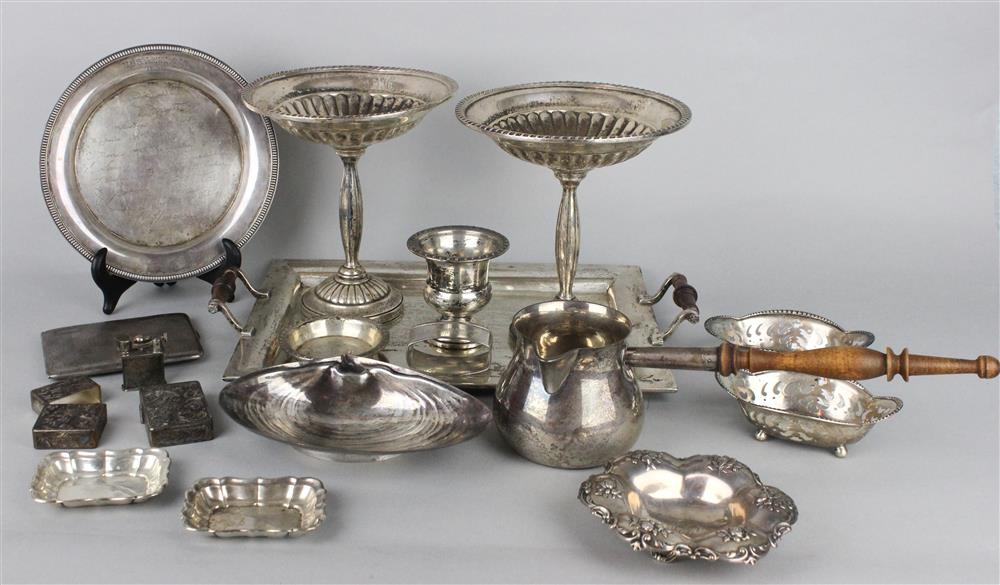 Appraisal: EIGHTEEN AMERICAN SILVER ITEMS including a Tiffany dated and inscribed