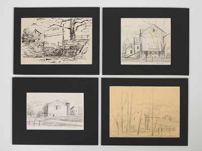 Appraisal: Paul R Riba American - Four Pennsylvania farm studies Three