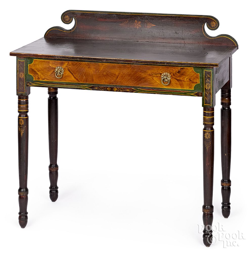 Appraisal: Maine painted pine dressing table ca Maine painted pine dressing