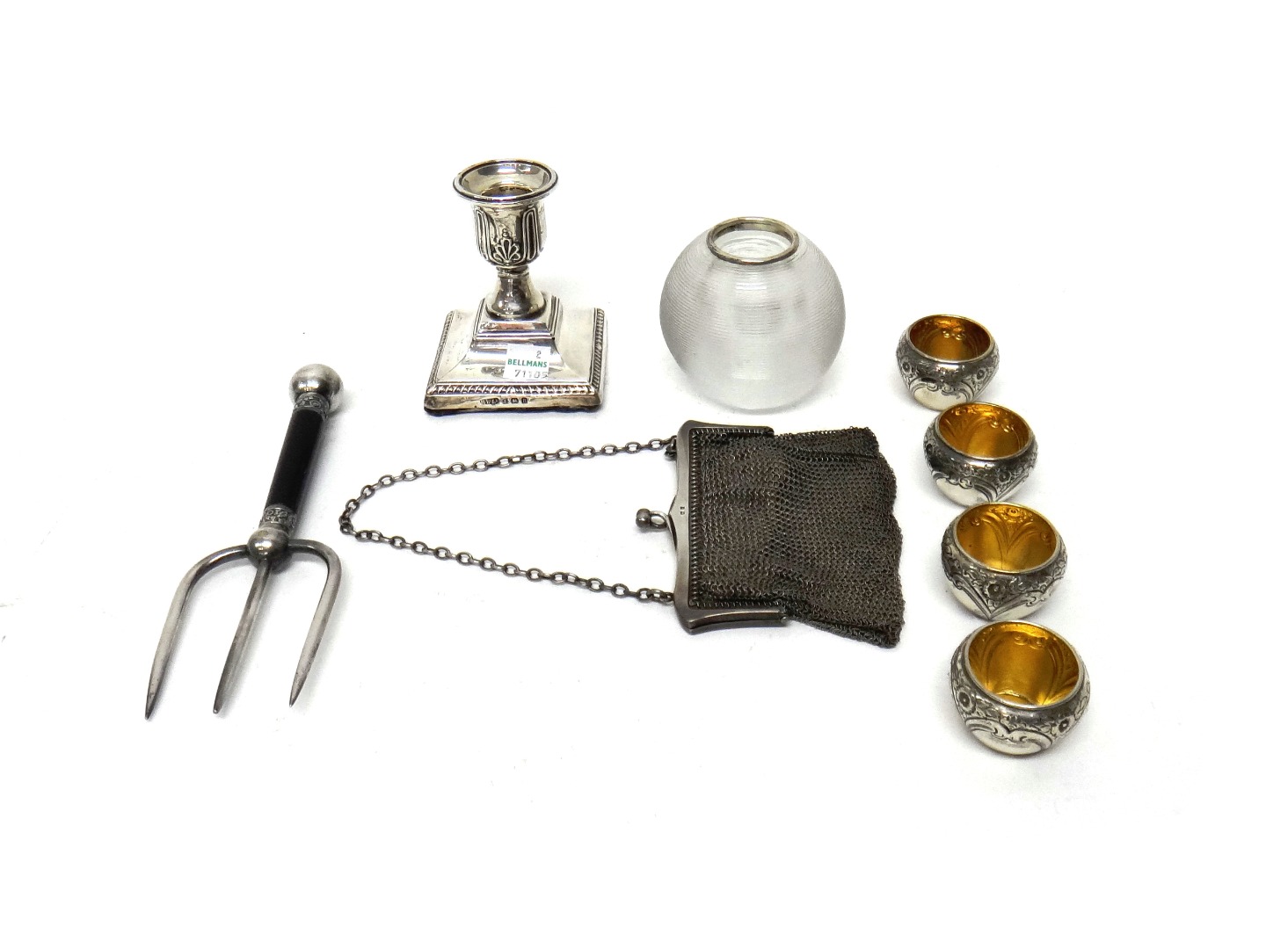 Appraisal: A set of four Victorian silver salts with embossed decoration