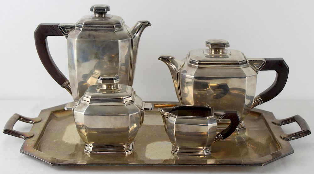 Appraisal: SILVER French Henin et Cie Pc Silver Tea Service French