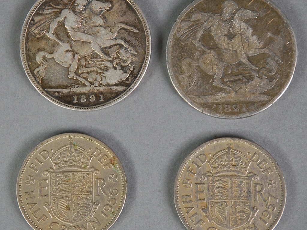 Appraisal: GEORGE IIII SILVER CROWN worn VICTORIA SILVER CROWN AND TWO