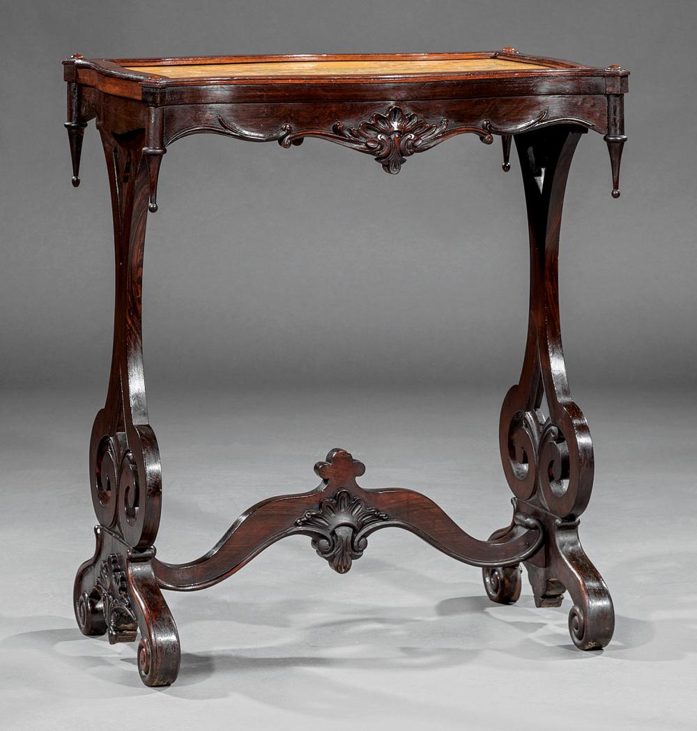 Appraisal: American Gothic Carved Rosewood Table mid- th c probably New