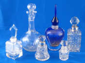 Appraisal: Six various scent bottles two silver mounted