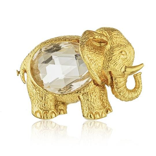 Appraisal: DAVID WEBB ELEPHANT PLATINUM K YELLOW GOLD DAVID WEBB ELEPHANT