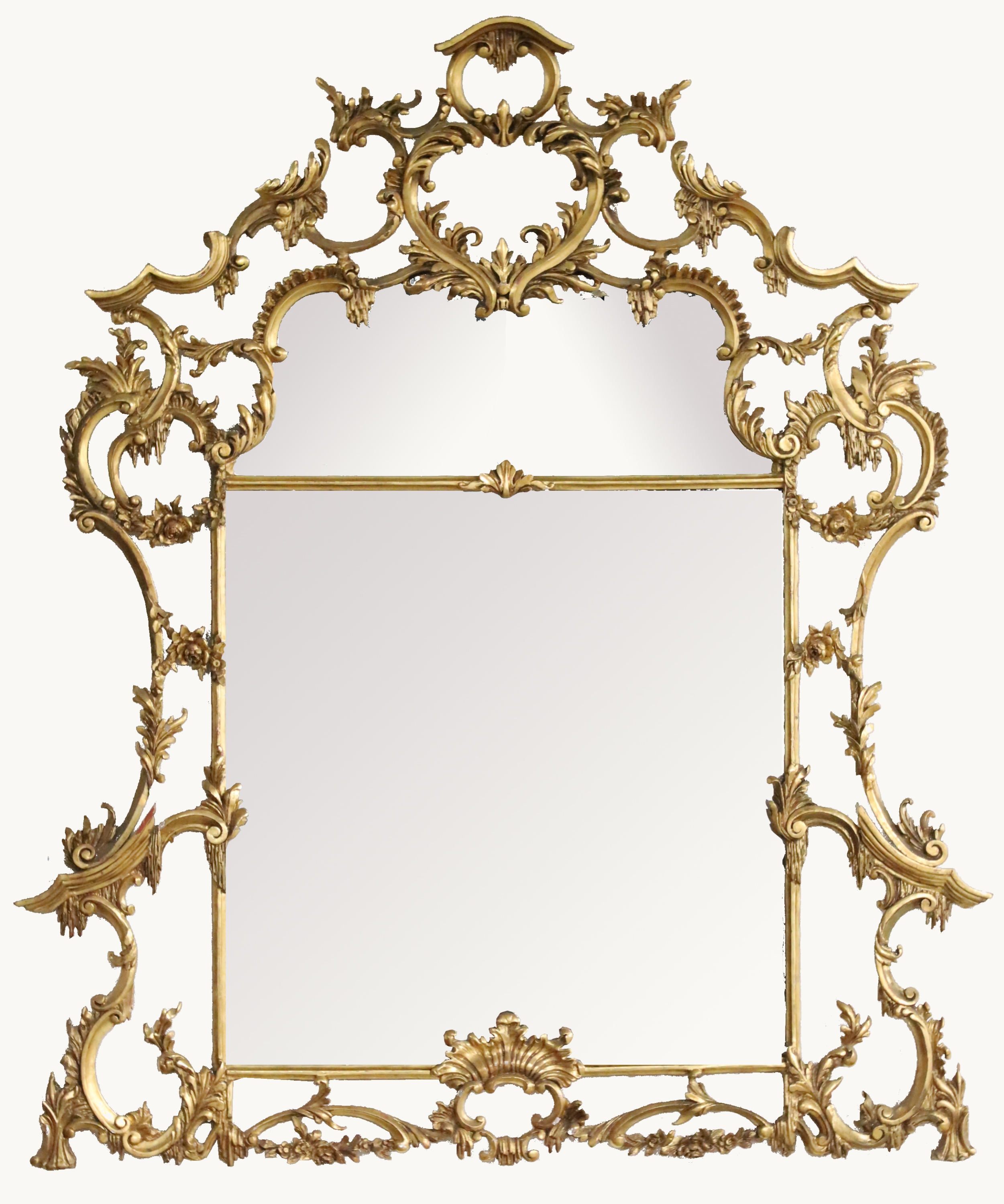 Appraisal: CHINESE INSPIRED CHIPPENDALE GILT MIRROR English Chinese inspired Chippendale gold