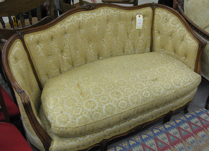 Appraisal: LOUIS XV STYLE SETTEE American mid th century having a