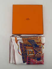 Appraisal: HERMES a 'Voyage en Etoffes' silk scarf by Anne Faivre