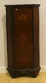 Appraisal: A George III mahogany and inlaid corner cupboard cm wide