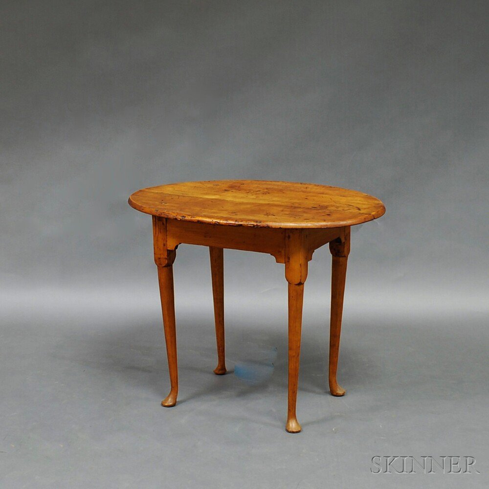 Appraisal: Queen Anne Cherry Oval-top Tea Table New England th century