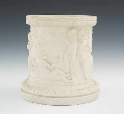 Appraisal: A Bisque Neoclassical Pedestal by Copeland Cylindrical shape with high