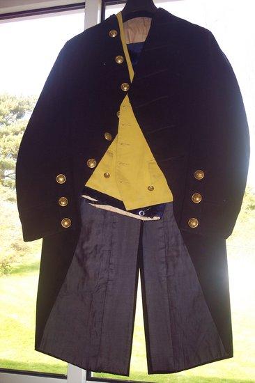 Appraisal: Additional LotA footman s uniform with black felt tail coat