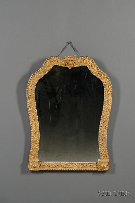 Appraisal: Louis XV XVI Style Gilt Composition Mirror late th century