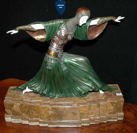 Appraisal: An Art Deco patinated bronze and ivory figure 'Thais' After