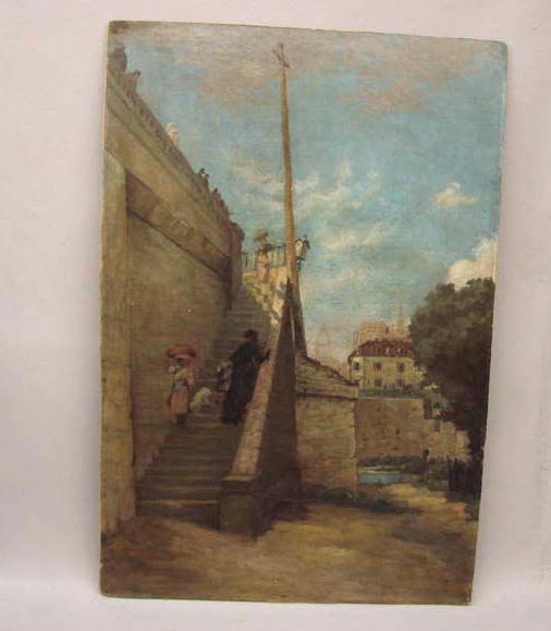 Appraisal: CITY SCENE EUROPEAN TH CENTURY Oil on canvas unsigned City