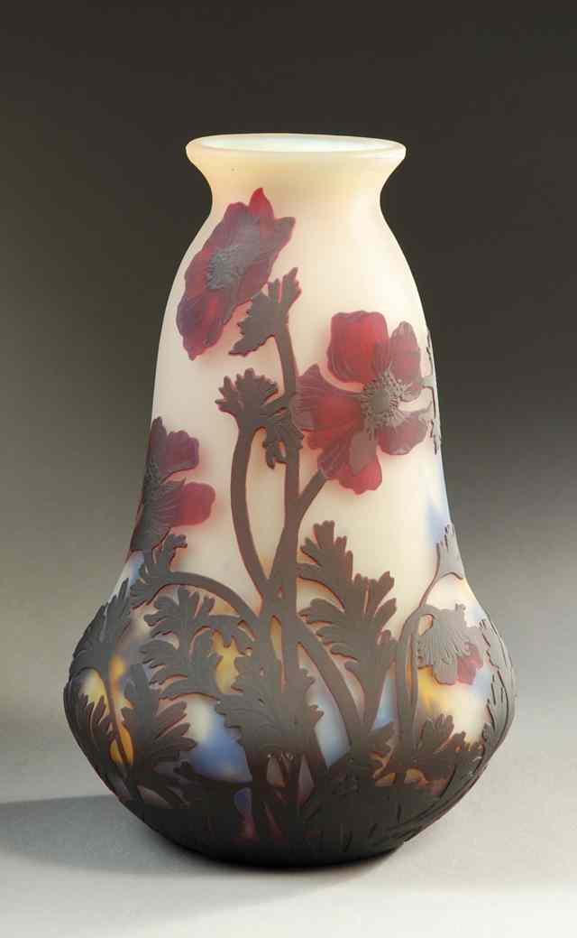 Appraisal: MULLER FRERES LUNEVILLE CAMEO ART GLASS VASE c overlaid and