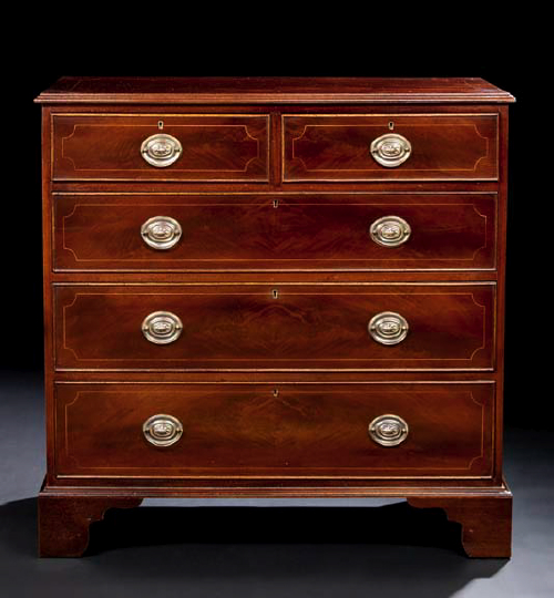 Appraisal: George III-Style Mahogany Chest third quarter th century the rectangular