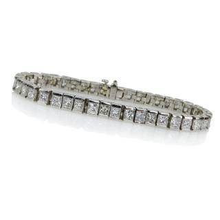 Appraisal: Contemporary Approx Carat Princess Cut Diamond and Platinum Tennis Bracelet