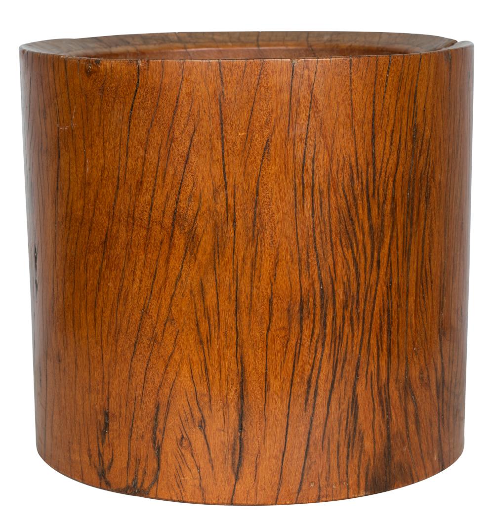 Appraisal: LARGE CHINESE HARDWOOD POTof cylindrical form Provenance The Estate of