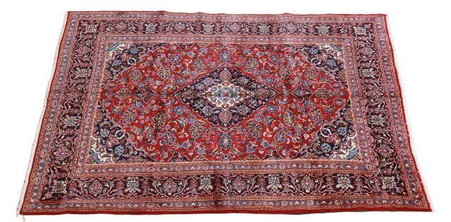 Appraisal: Hand-tied Persian Kashan rug approx ' l ' w